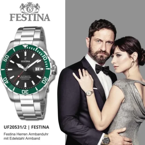 Festina Herrenuhr Automatik F20531/2 Armbanduhr Edelstahl silber UF20531/2