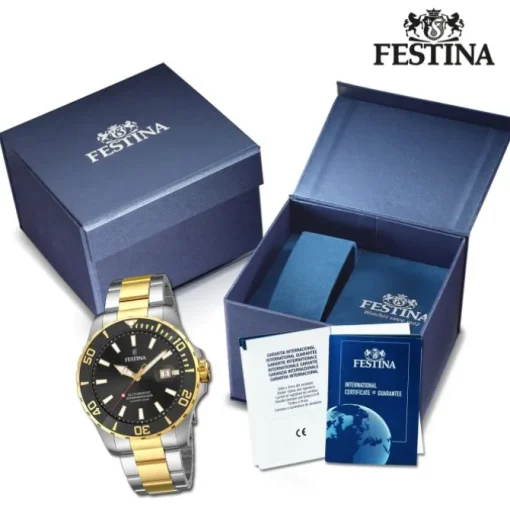 Festina Herrenuhr Automatik F20532/2 Armbanduhr Edelstahl silber gold UF20532/2