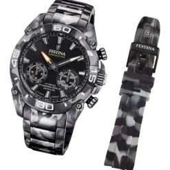 Festina Herrenuhr Chrono Bike Armbanduhr Edelstahl grau schwarz UF20545/1