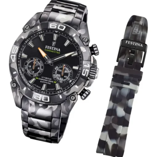 Festina Herrenuhr Chrono Bike Armbanduhr Edelstahl grau schwarz UF20545/1