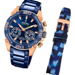 Festina Herrenuhr Chrono Bike F20549/1 Armbanduhr Edelstahl blau UF20549/1