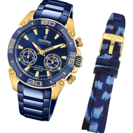 Festina Herrenuhr Chrono Bike F20547/1 Armbanduhr Edelstahl blau UF20547/1
