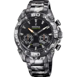 Festina Herrenuhr Chrono Bike Armbanduhr Edelstahl grau schwarz UF20545/1
