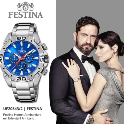 Festina Herrenuhr Chrono Bike F20543/2 Armbanduhr Edelstahl silber UF20543/2