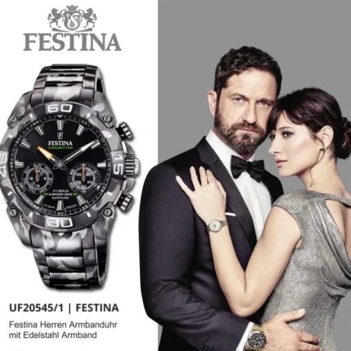 Festina Herrenuhr Chrono Bike Armbanduhr Edelstahl grau schwarz UF20545/1