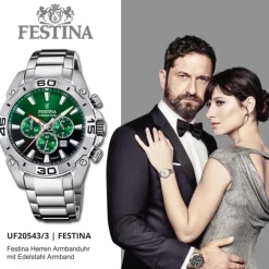 Festina Herrenuhr Chrono Bike F20543/3 Armbanduhr Edelstahl silber UF20543/3