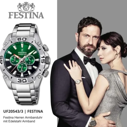 Festina Herrenuhr Chrono Bike F20543/3 Armbanduhr Edelstahl silber UF20543/3
