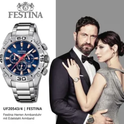 Festina Herrenuhr Chrono Bike F20543/4 Armbanduhr Edelstahl silber UF20543/4