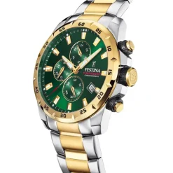 Festina Herrenuhr Chronograph Sport Armbanduhr Edelstahl silber gold UF20562/3