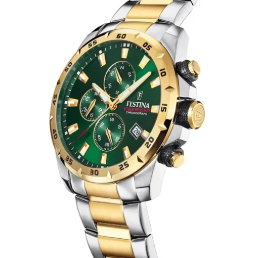 Festina Herrenuhr Chronograph Sport Armbanduhr Edelstahl silber gold UF20562/3