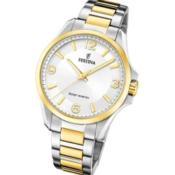 Festina Herrenuhr Edelstahl silber gold Festina Solar Energy Solaruhr UF20657/1