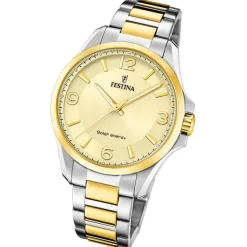Festina Herrenuhr Edelstahl silber gold Festina Solar Energy Solaruhr UF20657/2