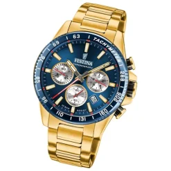 Festina Herrenuhr Edelstahl gold Timeless Chronograph Armbanduhr UF20634/2