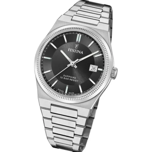 Festina Herrenuhr Edelstahl silber Festina Swiss made Armbanduhr UF20034/4