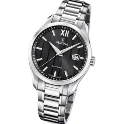 Festina Herrenuhr Edelstahl silber Festina Swiss made Armbanduhr UF20026/4