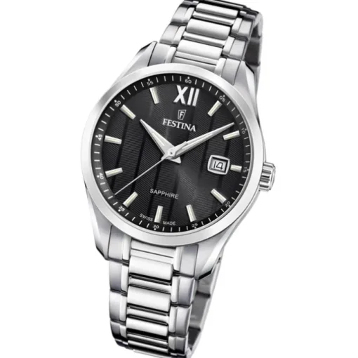 Festina Herrenuhr Edelstahl silber Festina Swiss made Armbanduhr UF20026/4