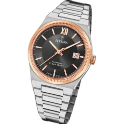 Festina Herrenuhr Edelstahl silber Festina Swiss made Armbanduhr UF20036/3