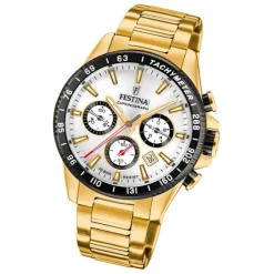 Festina Herrenuhr Edelstahl gold Timeless Chronograph Armbanduhr UF20634/1
