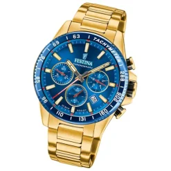 Festina Herrenuhr Edelstahl gold Timeless Chronograph Armbanduhr UF20634/3