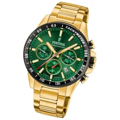 Festina Herrenuhr Edelstahl gold Timeless Chronograph Armbanduhr UF20634/4