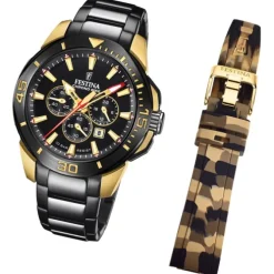 Festina Herrenuhr Edelstahl schwarz Festina Chrono Bike Armbanduhr UF20644/1