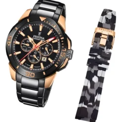 Festina Herrenuhr Edelstahl schwarz Festina Chrono Bike Armbanduhr UF20645/1