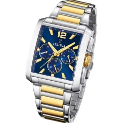 Festina Herrenuhr Edelstahl silber gold Chronograph Armbanduhr UF20637/1