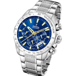 Festina Herrenuhr Edelstahl silber Timeless Chronograph Armbanduhr UF20668/2