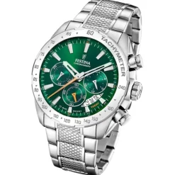 Festina Herrenuhr Edelstahl silber Timeless Chronograph Armbanduhr UF20668/3
