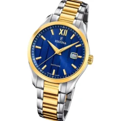 Festina Herrenuhr Edelstahl silber gold Festina Swiss made Armbanduhr UF20027/2