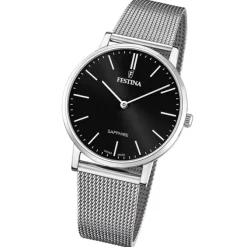 Festina Herrenuhr Edelstahl silber Festina Swiss Made Armbanduhr UF20014/3