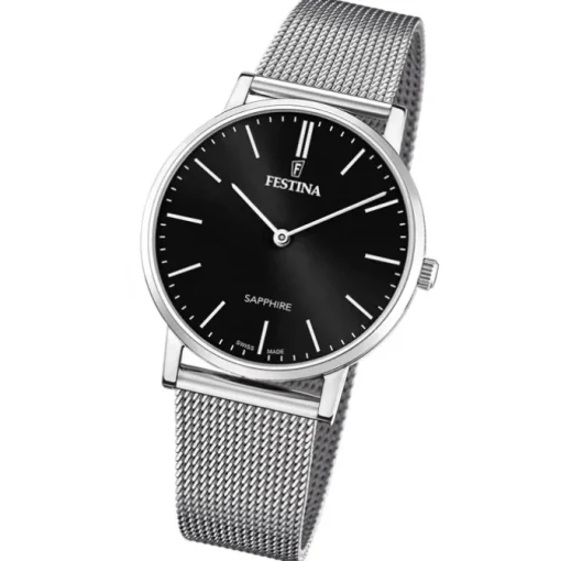 Festina Herrenuhr Edelstahl silber Festina Swiss Made Armbanduhr UF20014/3
