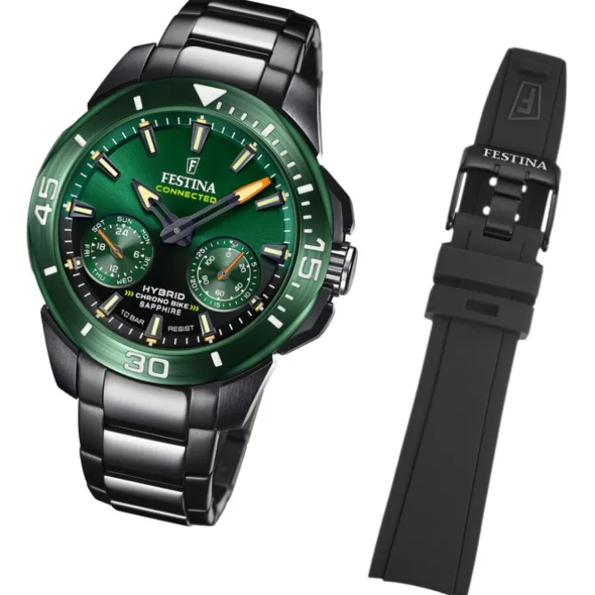 Festina Herrenuhr Edelstahl schwarz Festina Chrono Bike Armbanduhr UF20646/1