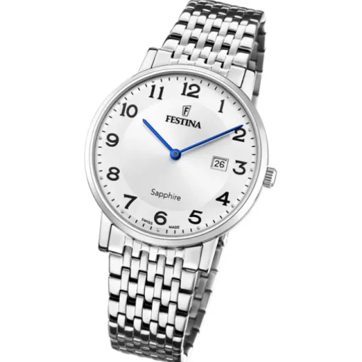 Festina Herrenuhr Edelstahl silber Festina Swiss made Armbanduhr UF20018/4