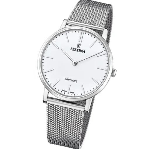 Festina Herrenuhr Edelstahl silber Festina Swiss Made Armbanduhr UF20014/1