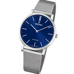 Festina Herrenuhr Edelstahl silber Festina Swiss Made Armbanduhr UF20014/2
