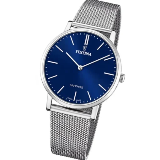 Festina Herrenuhr Edelstahl silber Festina Swiss Made Armbanduhr UF20014/2