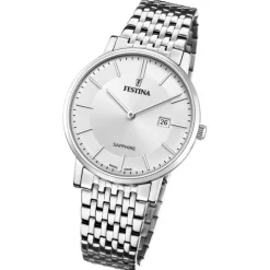 Festina Herrenuhr Edelstahl silber Festina Swiss Made Armbanduhr UF20018/1