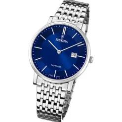 Festina Herrenuhr Edelstahl silber Festina Swiss Made Armbanduhr UF20018/2
