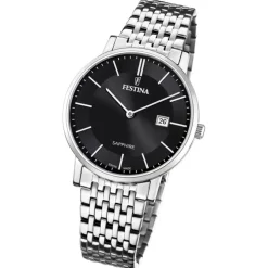 Festina Herrenuhr Edelstahl silber Festina Swiss Made Armbanduhr UF20018/3