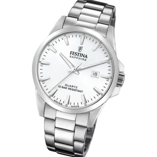 Festina Herrenuhr Edelstahl silber Festina Swiss Made Armbanduhr UF20024/2
