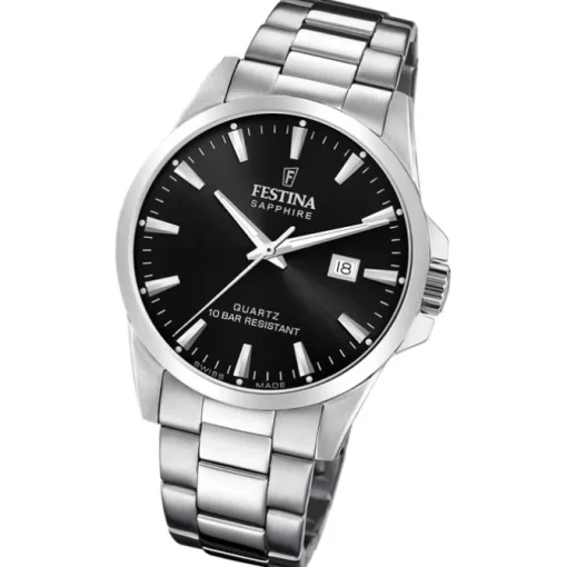 Festina Herrenuhr Edelstahl silber Festina Swiss Made Armbanduhr UF20024/4