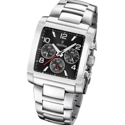 Festina Herrenuhr Edelstahl silber Timeless Chronograph Armbanduhr UF20652/3