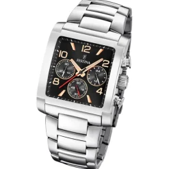 Festina Herrenuhr Edelstahl silber Timeless Chronograph Armbanduhr UF20652/4