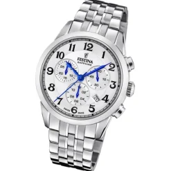 Festina Herrenuhr Edelstahl silber Festina Swiss made Armbanduhr UF20040/1