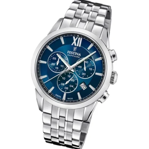Festina Herrenuhr Edelstahl silber Festina Swiss made Armbanduhr UF20040/2