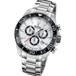 Festina Herrenuhr Edelstahl silber Festina Swiss made Armbanduhr UF20042/1