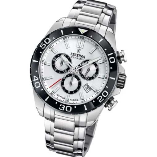 Festina Herrenuhr Edelstahl silber Festina Swiss made Armbanduhr UF20042/1