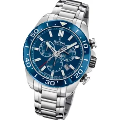 Festina Herrenuhr Edelstahl silber Festina Swiss made Armbanduhr UF20042/2