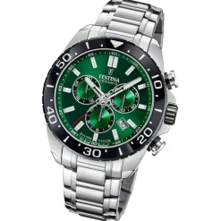 Festina Herrenuhr Edelstahl silber Festina Swiss made Armbanduhr UF20042/3